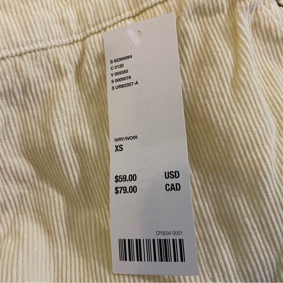 BDG Urban Outfitters Pleated Corduroy Mini Skirt in Ivory XS - Picture 3 of 3